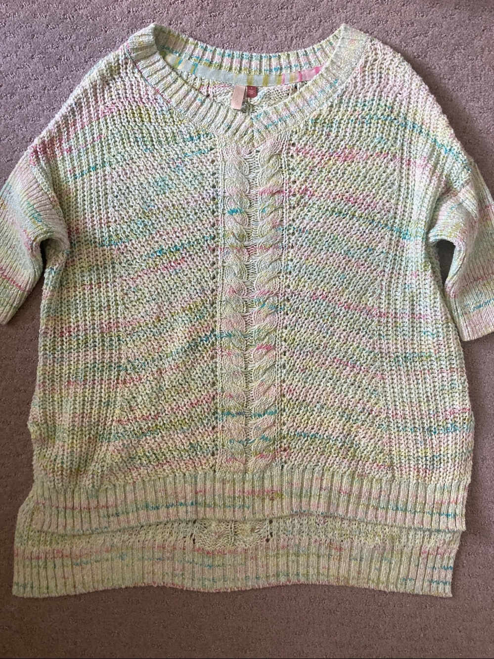 Pilcro pastel knit oversized tunic sweater, Small.
